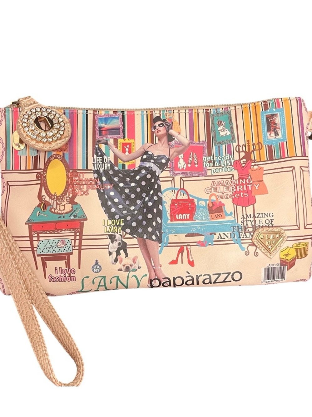 Lany paparazzo Printed Wristlet Clutch